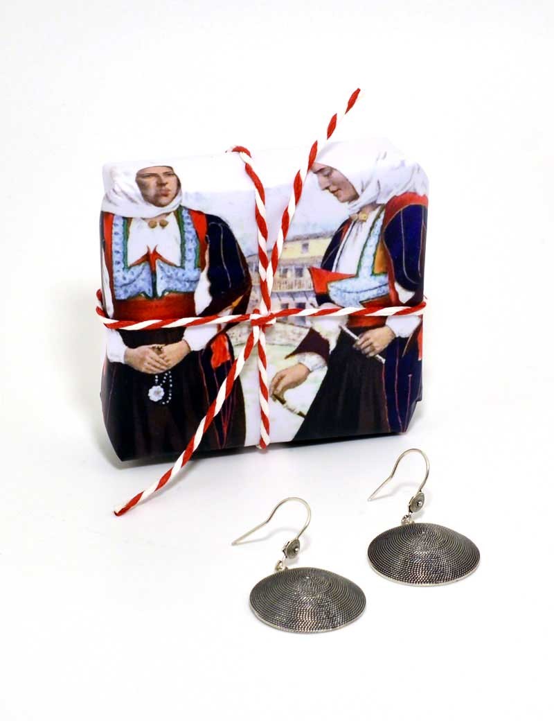 Sardinian silver corbula earrings