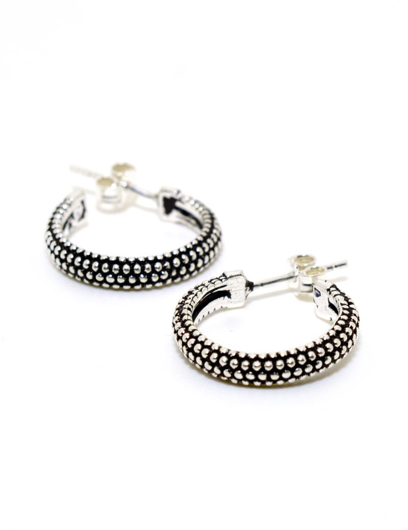 Sardinian filigree silver hoop earrings