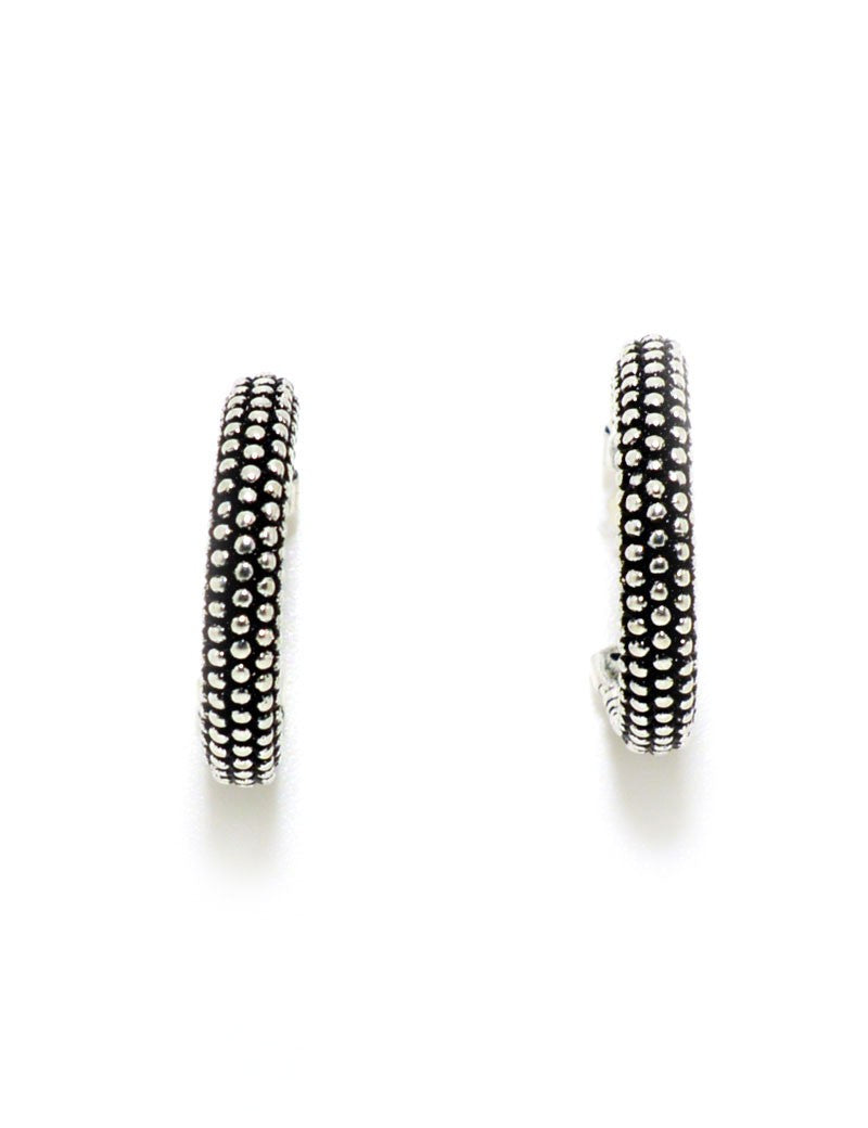 Sardinian filigree silver hoop earrings