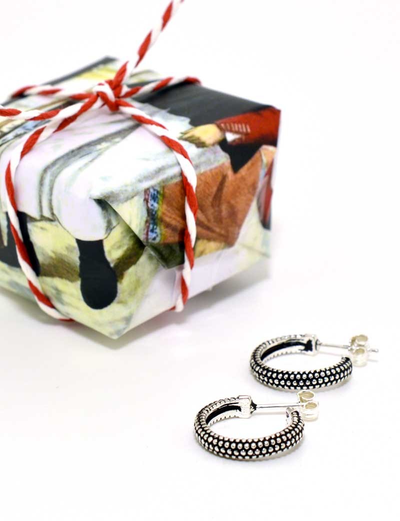 Sardinian filigree silver hoop earrings