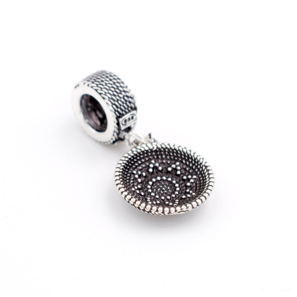 Charm pendente cestino sardo in argento