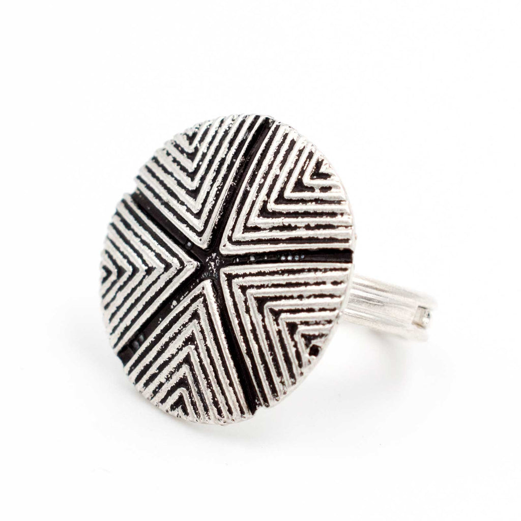 Anello sardo "Sa Pintadera" in argento