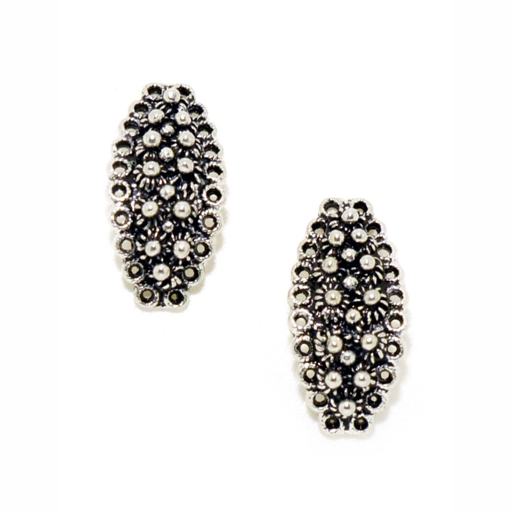 Sardinian "fede sarda" earrings in silver filigree
