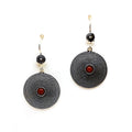 Sardinian silver "corbula" earrings with coral
