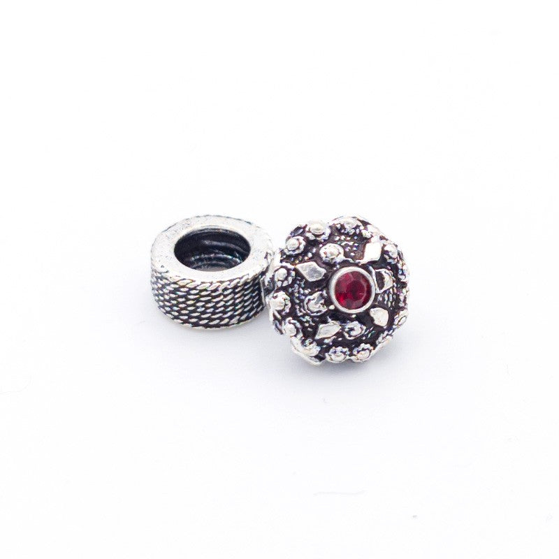 Charm pendente bottone sardo in argento con pietra