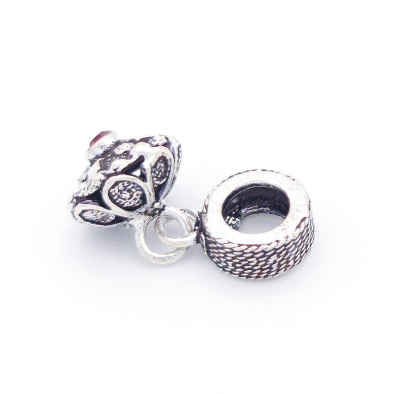 Charm pendente bottone sardo in argento con pietra