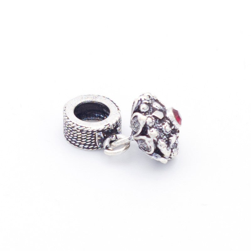 Charm pendente bottone sardo in argento con pietra