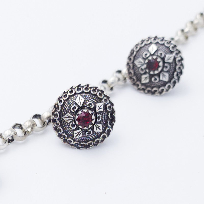 Bracciale sardo in argento con bottoni sardi