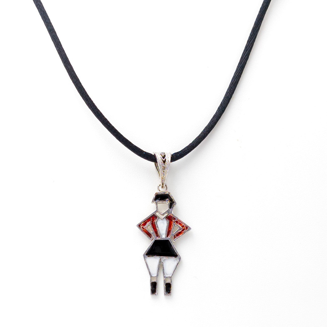 Collana con ciondolo "su ballo sardo" bimbo in filigrana d'argento