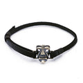 Bracciale sardo in cuoio con maschera Mamuthones in argento
