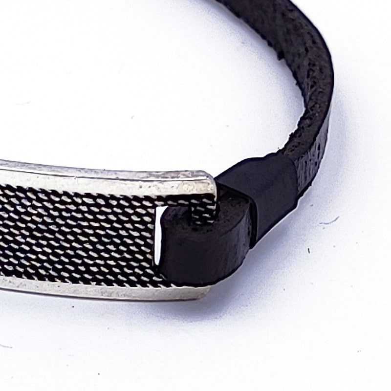 Bracciale sardo in cuoio e argento