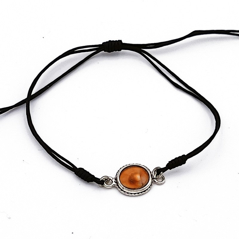 Bracciale in cordino con occhio di Santa Lucia e filigrana d'argento