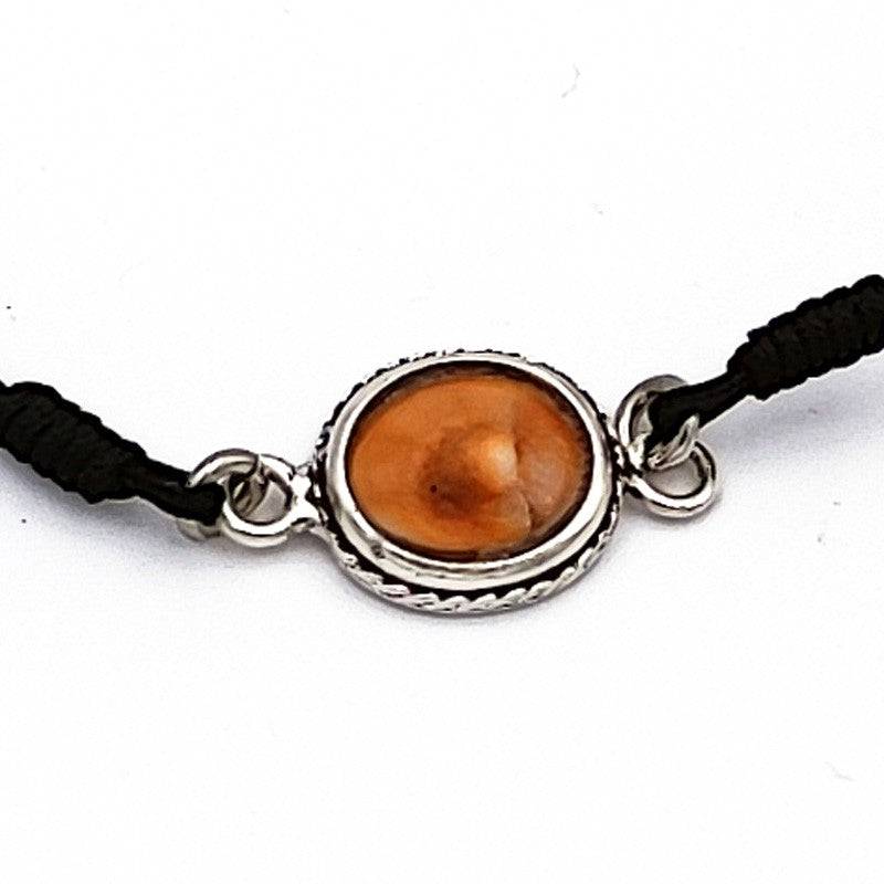Bracciale in cordino con occhio di Santa Lucia e filigrana d'argento