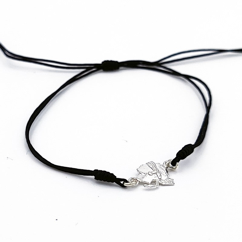 Bracciale in cordino con Moro in argento