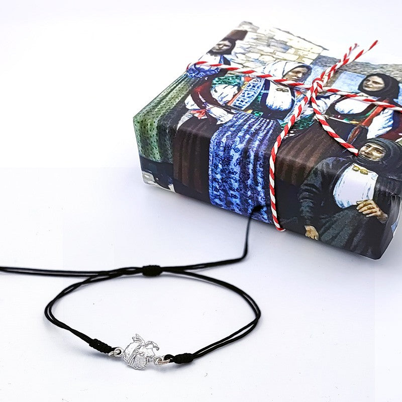 Bracciale in cordino con Moro in argento