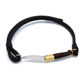 Bracciale sardo in cuoio con Pattada in argento