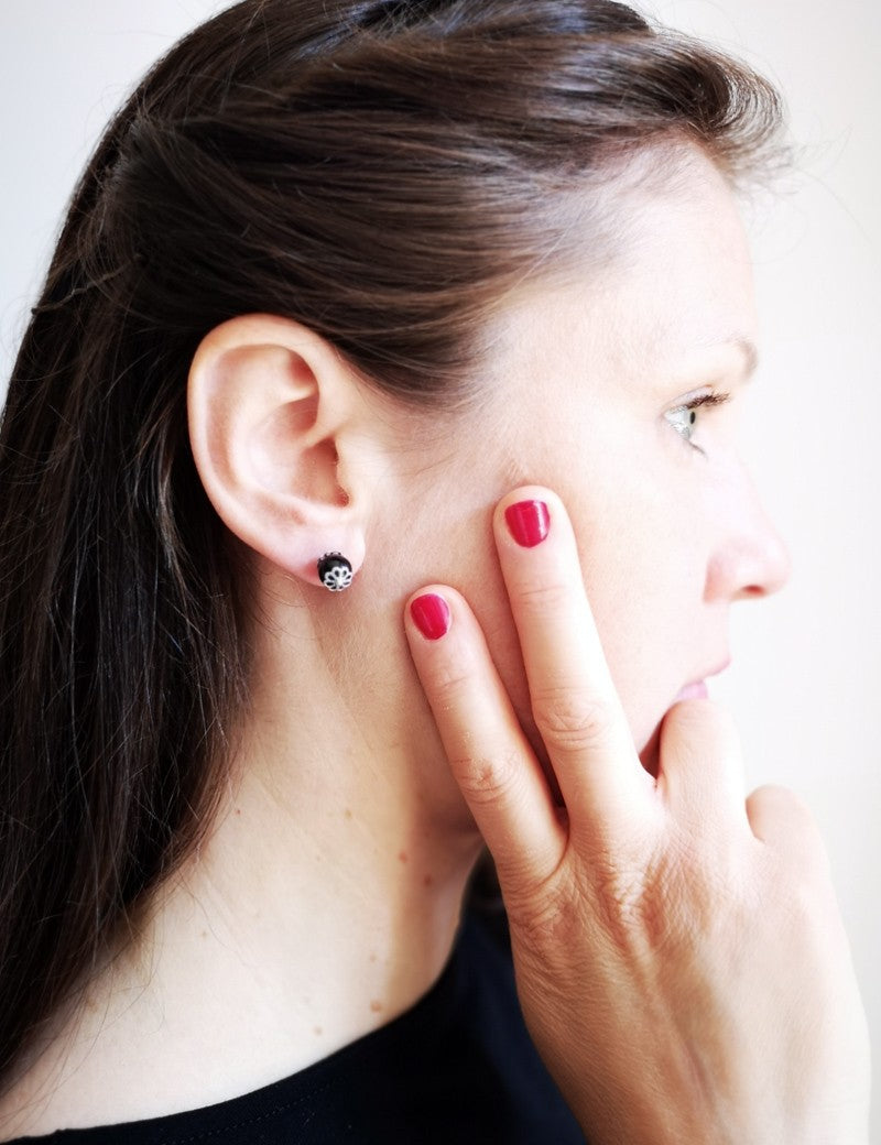 Orecchini sardi in argento con kokkos