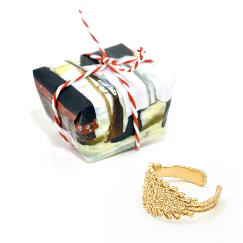 Sardinian faith ring in silver filigree