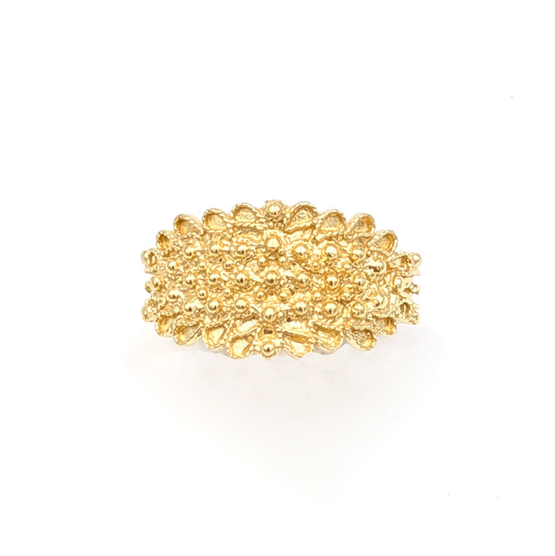 Sardinian faith ring in silver filigree
