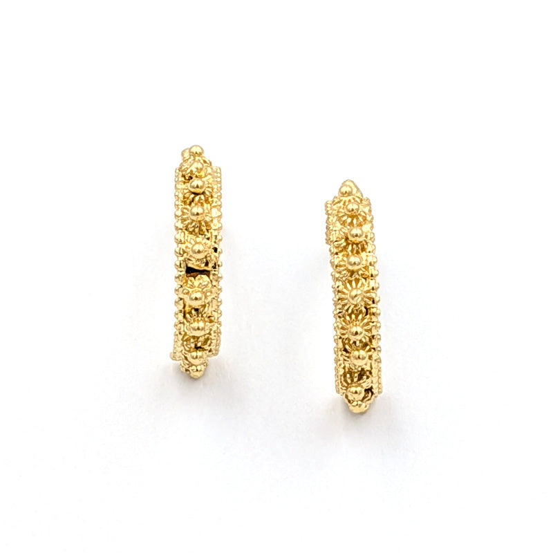 Sardinian filigree silver hoop earrings