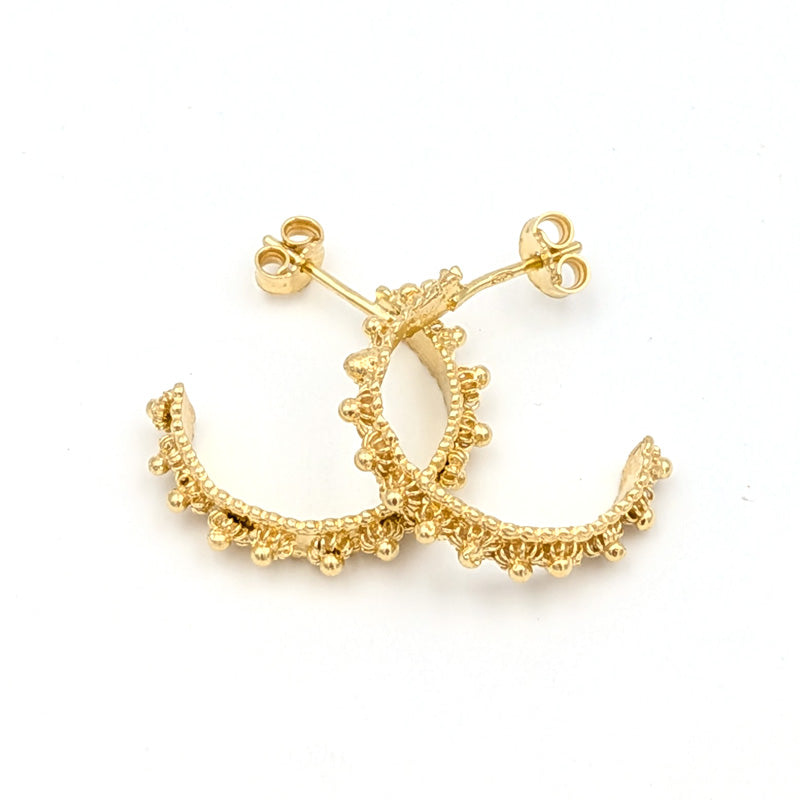 Sardinian filigree silver hoop earrings