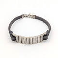 Sardinian leather and silver bracelet